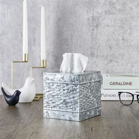 galvanized metal tissue box cover|tissue box covers square.